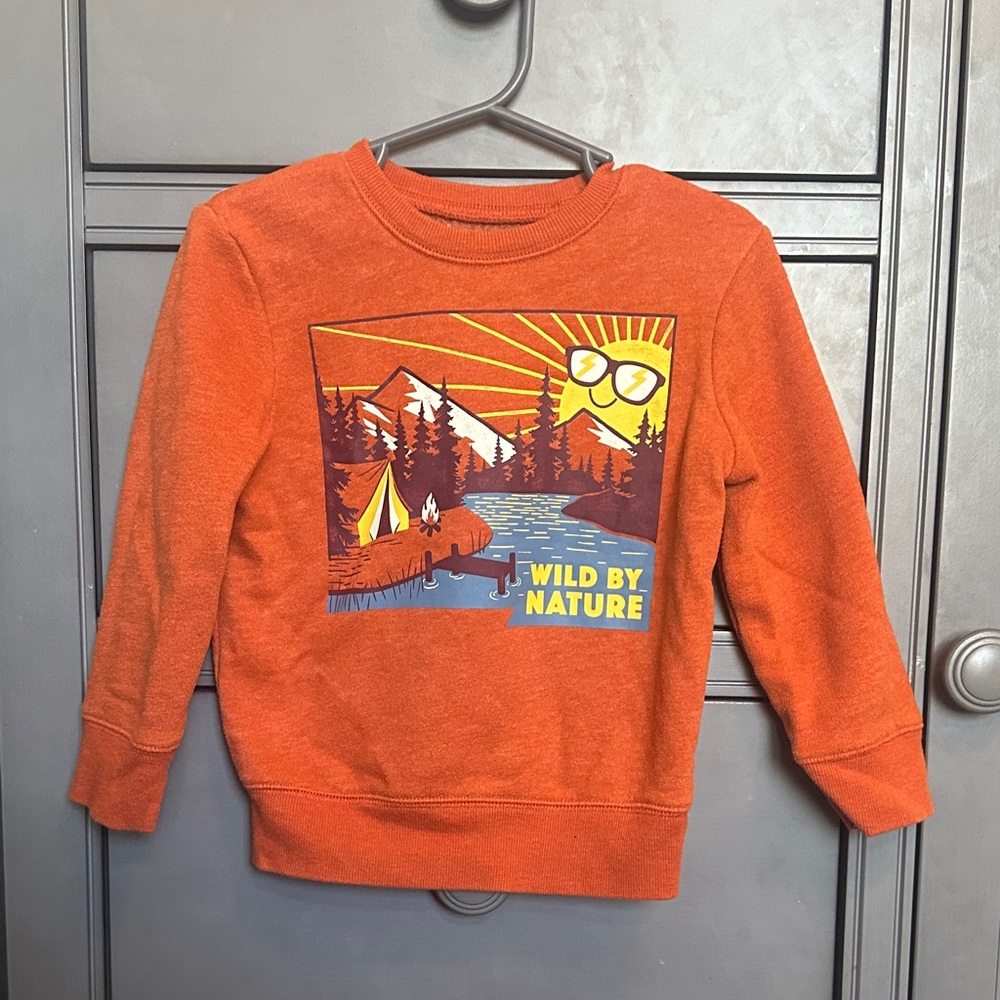 Wild By Nature Orange Kids Sweatshirt 3T Jumping Beans